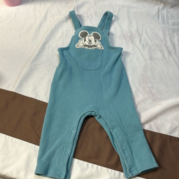 6-12M Disney Mickey Mouse waffle overalls - Picture 1 of 4